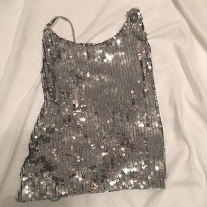 Super glittery top with cute out back